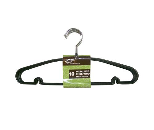 Ripustimet 10 kpl/setti, metallia, musta PVC