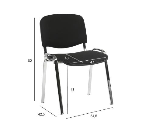 Klienditool ISO, 54,5x42,5xH82cm, iste: kangas, väritys: must, raam: kroomitud