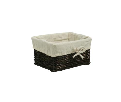 Basket MAX-2, 24x18xH12cm, tummanruskea punos, beige kangas