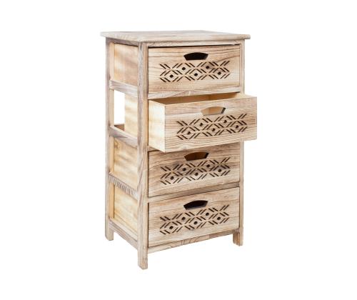 Kerrossänky MIHKLI 4 laatikolla 40x29x73cm, luonnonvalkoinen