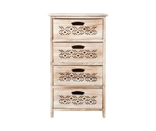 Kerrossänky MIHKLI 4 laatikolla 40x29x73cm, luonnonvalkoinen