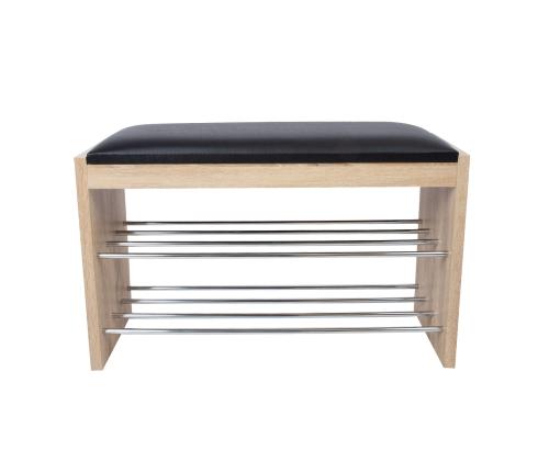 Kenkäteline-penkki BENO 79,5x30xH50cm, vaalea tammi