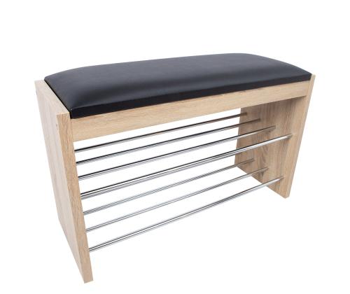 Kenkäteline-penkki BENO 79,5x30xH50cm, vaalea tammi