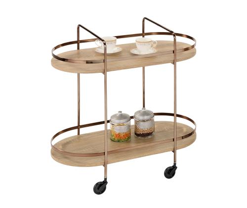 Tarjoilupöytä GENOVA 80x42xH80cm, vaaleanruskea, teräs, laminaattilevy