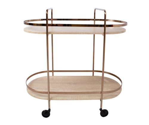 Tarjoilupöytä GENOVA 80x42xH80cm, vaaleanruskea, teräs, laminaattilevy