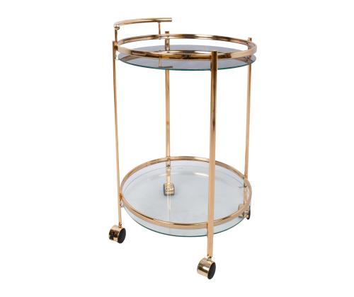 Tarjoilupöytä GENUA D52xH79cm, kultainen, teräs, lasi