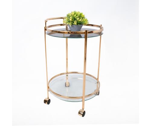 Tarjoilupöytä GENUA D52xH79cm, kultainen, teräs, lasi