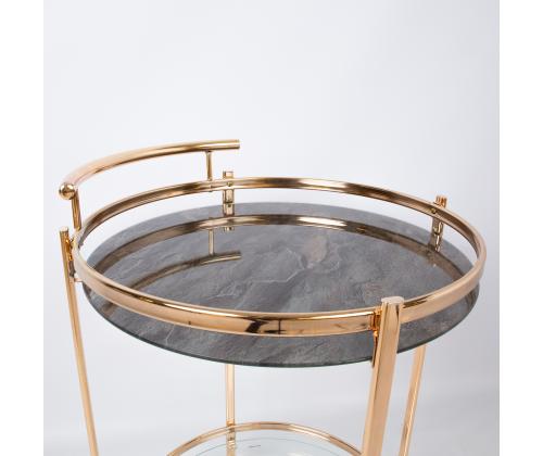 Tarjoilupöytä GENUA D52xH79cm, kultainen, teräs, lasi