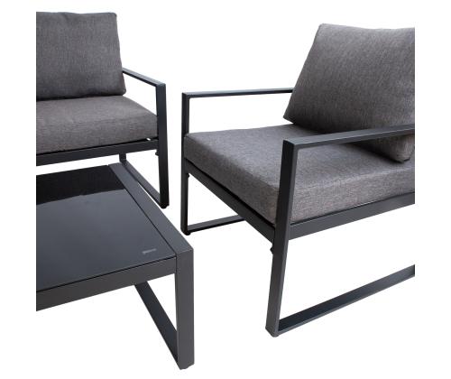 LEIPZIG puutarhakalustesarja, jossa pöytä, sohva ja 2 tuolia