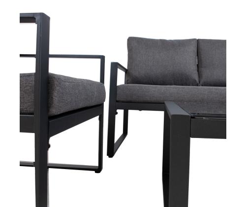 LEIPZIG puutarhakalustesarja, jossa pöytä, sohva ja 2 tuolia