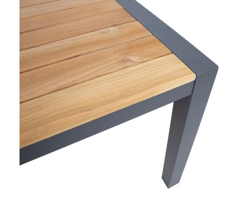 Pöytä TAMPERE 160x80xH75cm, tiikki, alumiini