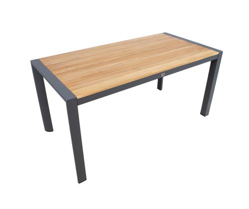 Pöytä TAMPERE 160x80xH75cm, tiikki, alumiini