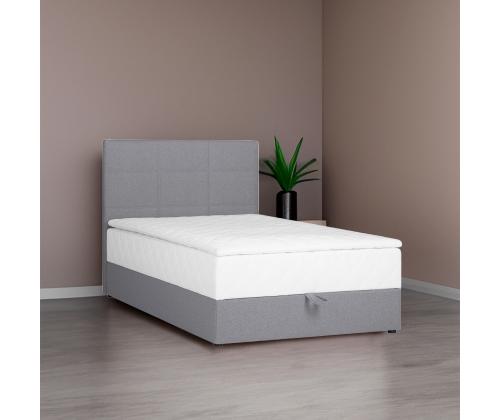 Mannermainen sänky LEVI 120x200cm, patjalla, harmaa, 123x210xH114,5cm