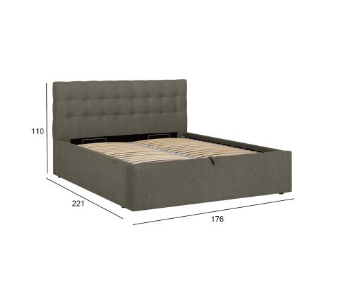 Sänky LEENA 160x200cm, tumma beige, 176x221xH110cm