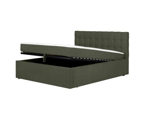 Mannermainen sänky LEENA 160x200cm, patjalla, vihreä, 176x221xH110cm