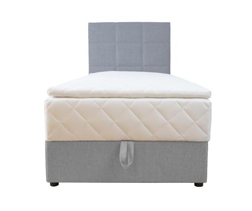 Mannermainen sänky LEVI 90x200cm, patjalla, harmaa