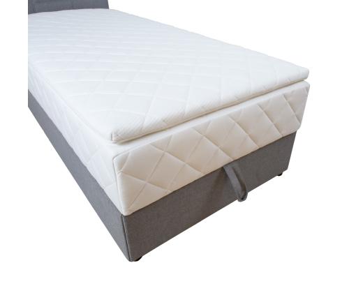 Mannermainen sänky LEVI 90x200cm, patjalla, harmaa