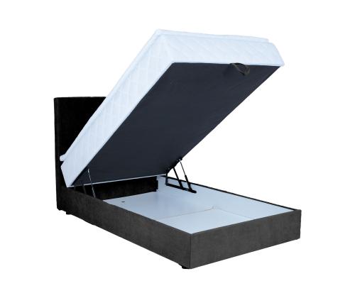 Mannermainen sänky LEVI 90x200cm, patjalla, tummanharmaa, 93x210xH114,5cm