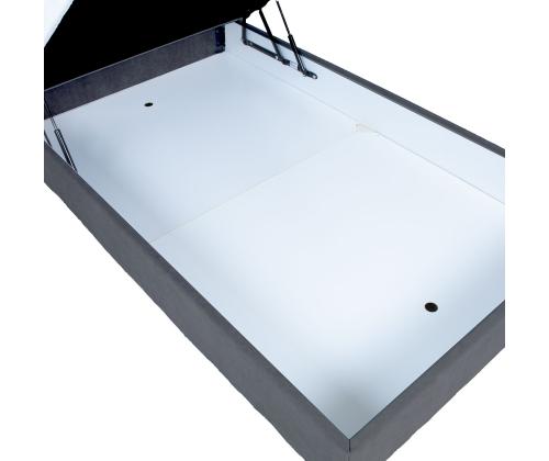 Mannermainen sänky LEVI 90x200cm, patjalla, tummanharmaa, 93x210xH114,5cm