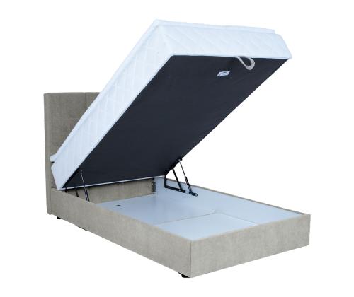 Mannermainen sänky LEVI 120x200cm, patjalla, tumma beige, 123x210xH114,5cm