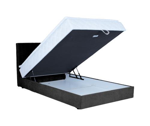 Mannermainen sänky LEVI 140x200cm, patjalla, tummanharmaa, 143x210xH114,5cm