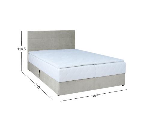 Mannermainen sänky LEVI 160x200cm, patjalla, tumma beige, 163x210xH114,5cm