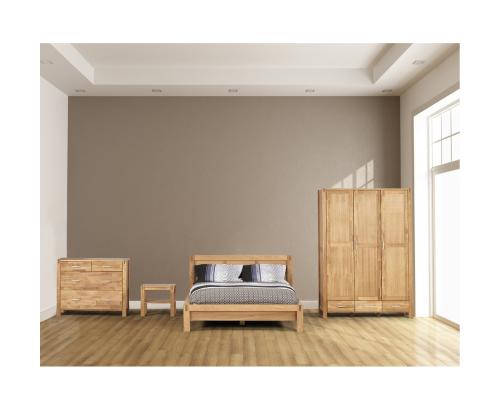 Yöpöytä/pöytä CHICAGO NEW, 50x40xH45cm, hyllyllä, puu: tammiviilu/MDF, väri: luonnollinen, viimeistely: öljytty