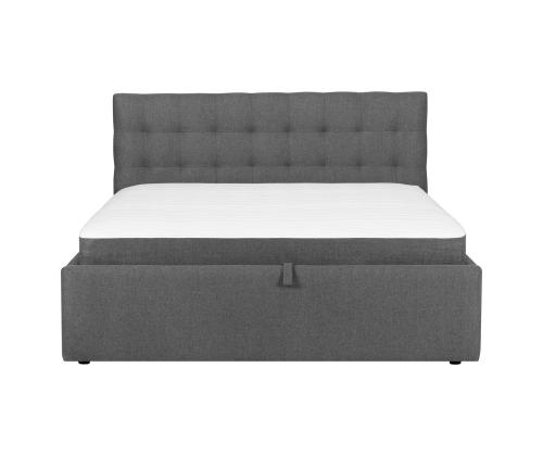 Mannermainen sänky LEENA 160x200cm, patjalla, harmaa, 176x221xK110cm