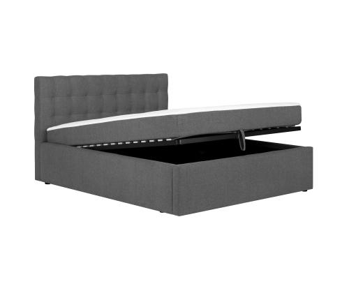 Mannermainen sänky LEENA 160x200cm, patjalla, harmaa, 176x221xK110cm