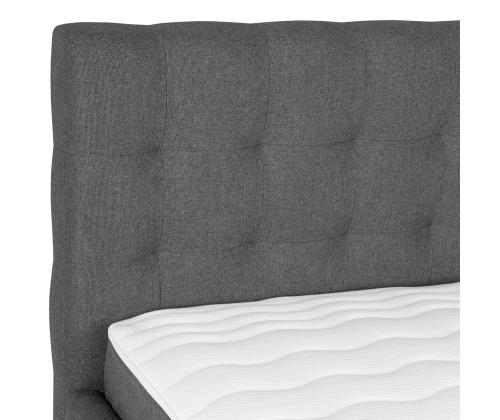 Mannermainen sänky LEENA 160x200cm, patjalla, harmaa, 176x221xK110cm