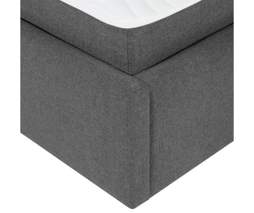 Mannermainen sänky LEENA 160x200cm, patjalla, harmaa, 176x221xK110cm