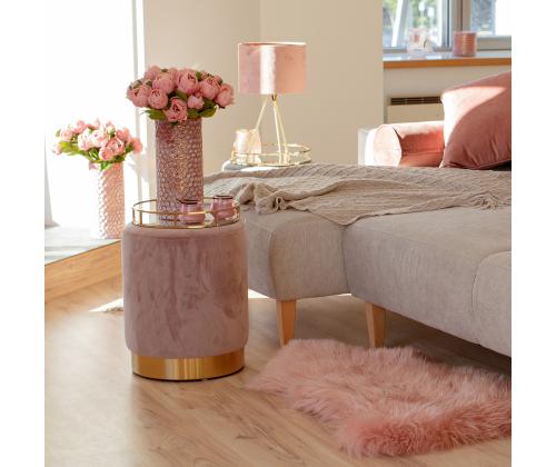 Tumba LA PERLA D35xH42cm, päällysmateriaali: samettikangas, väri: vanha pinkki