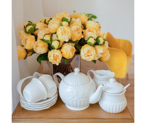 Kuppi+lautanen SOFIA-2, valkoinen