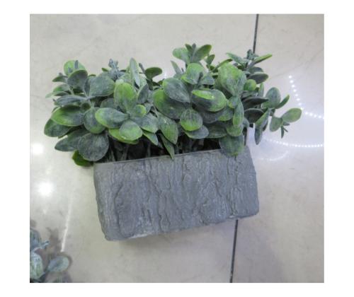 Keinotekoinen kasvi GREENLAND ruukussa, harmaa kivi