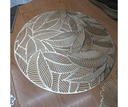 Pöytämatto PYÖREÄ LEHTI, kultaa