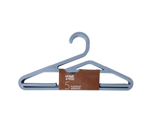 Vaatehenkarit 5kpl, muovia, tummanharmaa