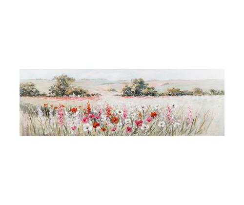Öljyvärimaalaus 50x150cm, unikkokenttä