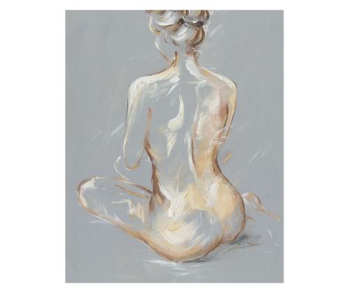 Öljymaalaus 80x100cm, istuva nainen