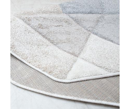 Matto DIXIE CARVED-3, 120x120cm, harmaa/beige