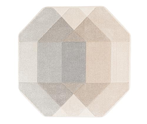 Matto DIXIE CARVED-3, 160x160cm, harmaa/beige