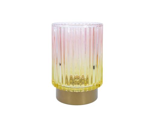 LED-kynttilä WINGS AMBER D8,5xH13cm vaaleanpunainen/keltainen, ajastin 6h