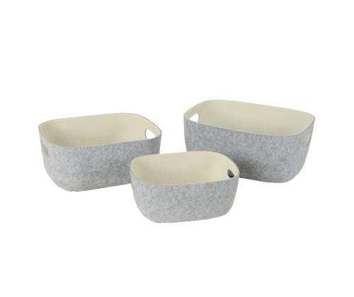 Laatikko LIDO POP 32x24xH14cm, vaaleanharmaa huopa