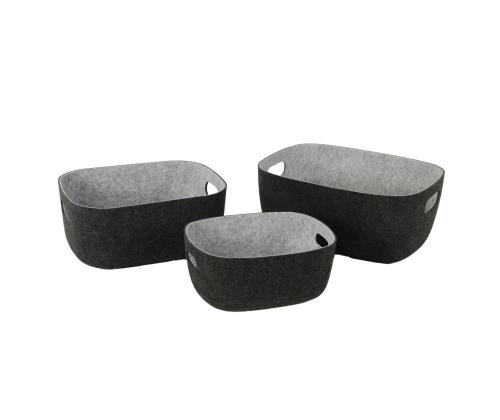 Laatikko LIDO POP 36x28xH16cm, tummanharmaa huopa