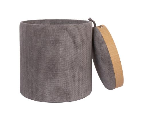 Tambuuri/pöytä HIRO D34,5xH37cm, harmaa, säilytystilalla varustettuna