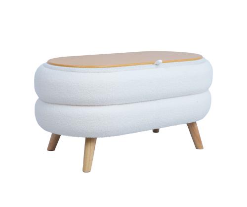 Pöytä HANA 87x48,5xH46cm, valkoinen, säilytystilalla varustettuna