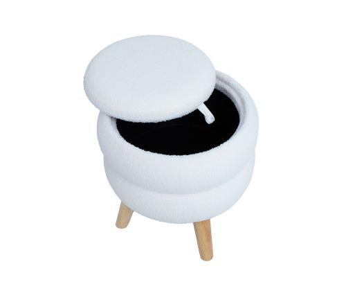 Astia/pöytä HANA D40xH41cm, valkoinen, säilytystilalla varustettuna