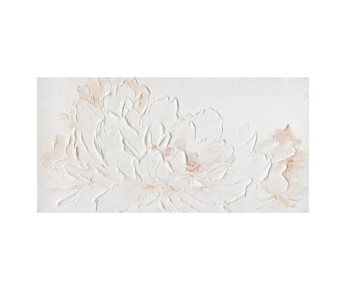 Öljyvärimaalaus 60x120cm, valkoiset terälehdet