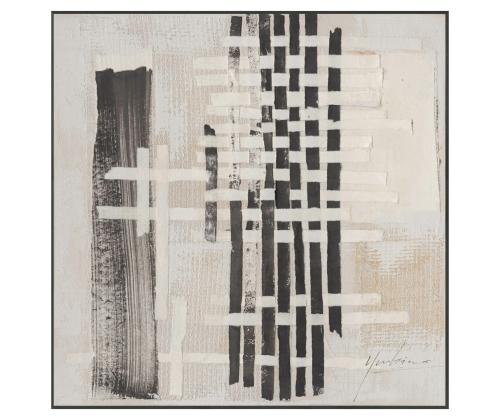 Maalaus kehyksellä 80x80cm, abstrakti kuvio