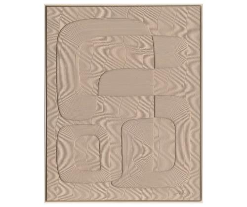 Maalaus kehyksellä 80x100cm, vaaleanruskea muotoinen