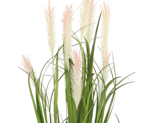 Keinotekoinen kasvi IN GARDEN H70cm, vaaleanpunainen ruohonkorva ruukussa